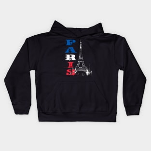 Eiffel Tower Grunge Silhouette Kids Hoodie